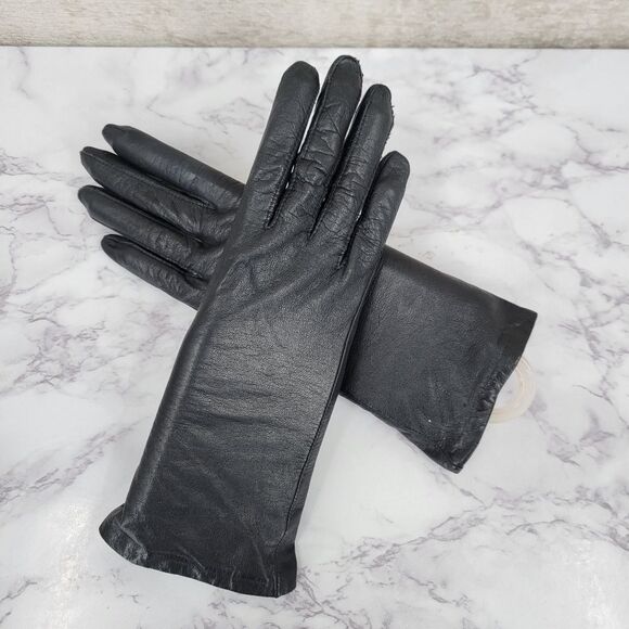 Aris Elegant Black Leather Driving Gloves with Silk Lining - Picture 1 of 12